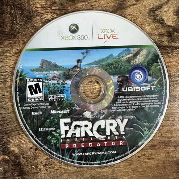 Far Cry Instincts: Predator (Microsoft Xbox 360, 2006) TESTED DISC NO CASE ART - Picture 1 of 4